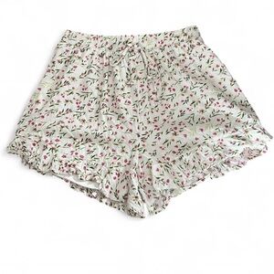 Floral Flowy Elastic Waist, Lined Lounge Shorts, Boxer Shorts